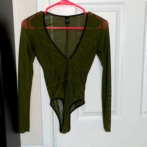 Dark green body suit